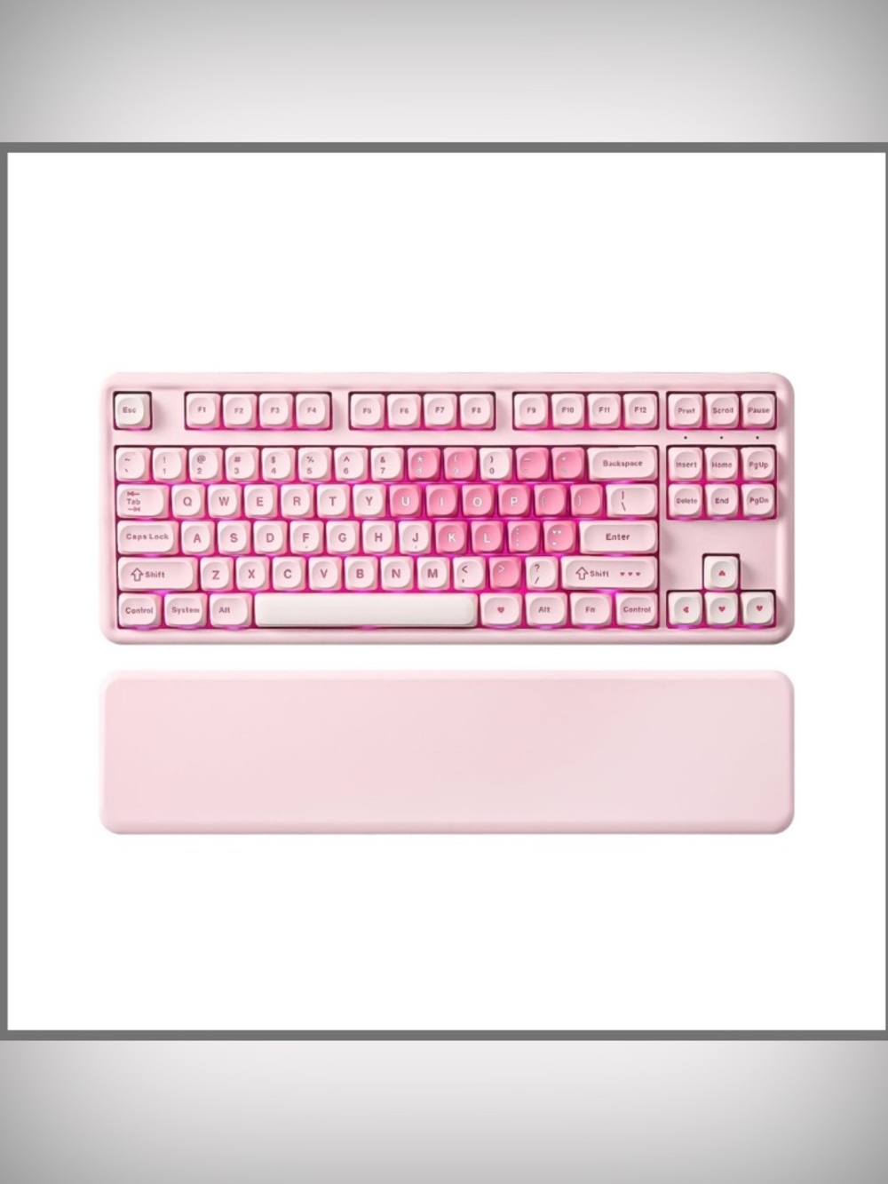 YUNZII B87 Wireless Mechanical Keyboard (Pink, MilkV2 Switch)